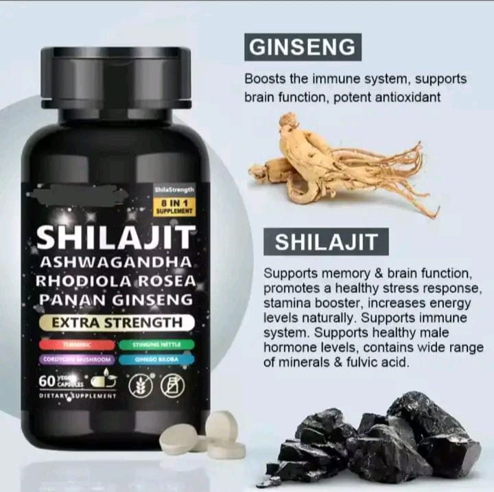 SHILAJIT 8 IN 1 ASHWAGANDHA RHODIOLA ROSEA PANAX GINSENG