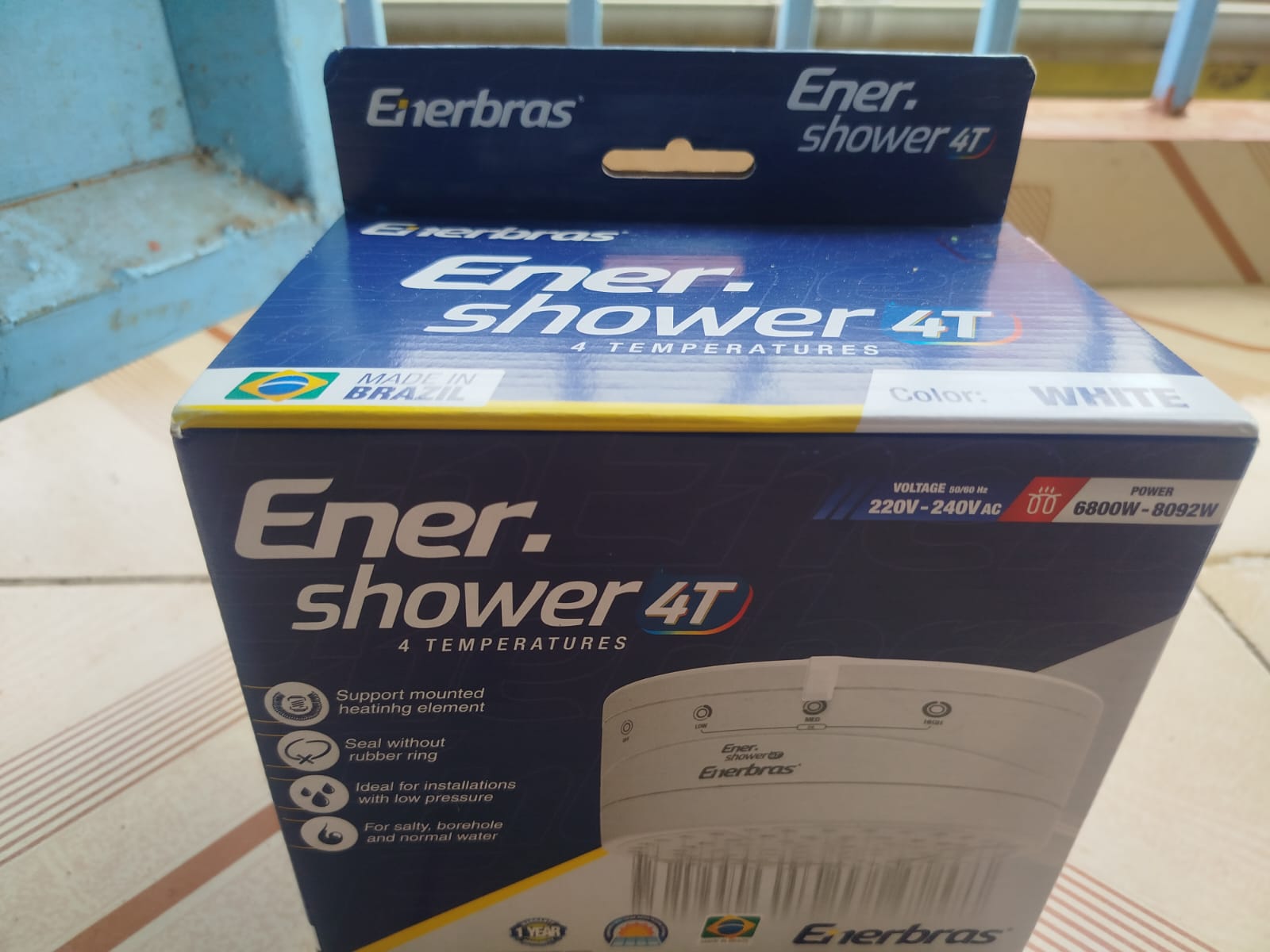 ENERSHOWER ORIGINAL 4T ORIGINAL SHOWER WITH A VALID 2YRS PERFECTLY WORKING WARRANT 220V 6800W LARGE