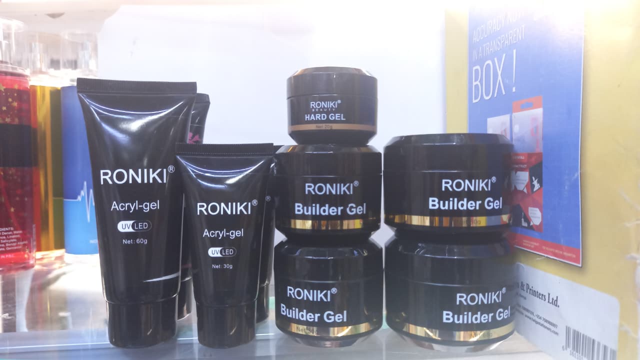 RONIKI 60h acrylic gel or 30g acrylic gel or 30g builder gel ideal and convenient for nails use thus having a perfect glow fir your nails