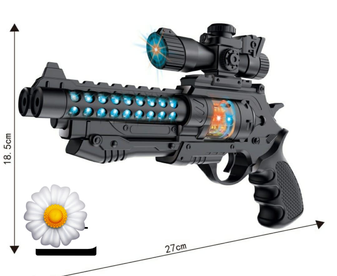 DISCOVER THE BEST 👌 Kids Vibrating Toy Gun With Sound And Light Beam..The toy makes real sound, and pin point the target with beam light. It uses batteries to functional. The best enjoyment while j