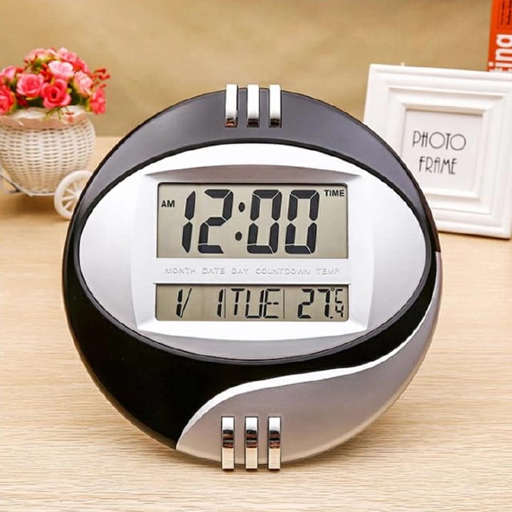 KENKO Temperature Display Digital Wall Electronic Clock LCD Moderne Calendar LED Bracket Watch Mute of Home Office Decoration