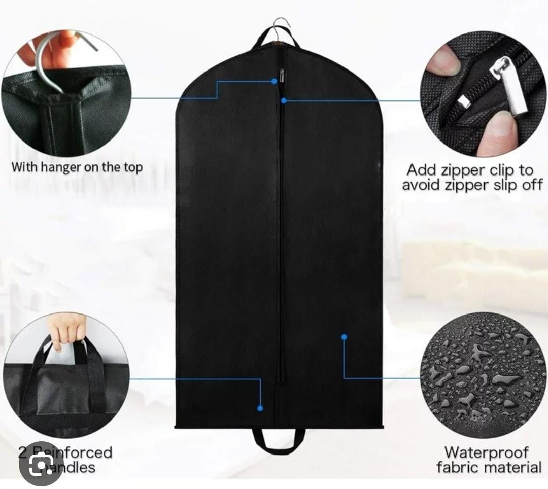 *Waterproof dustproof strong fabric suit bag with zip and carrier handles