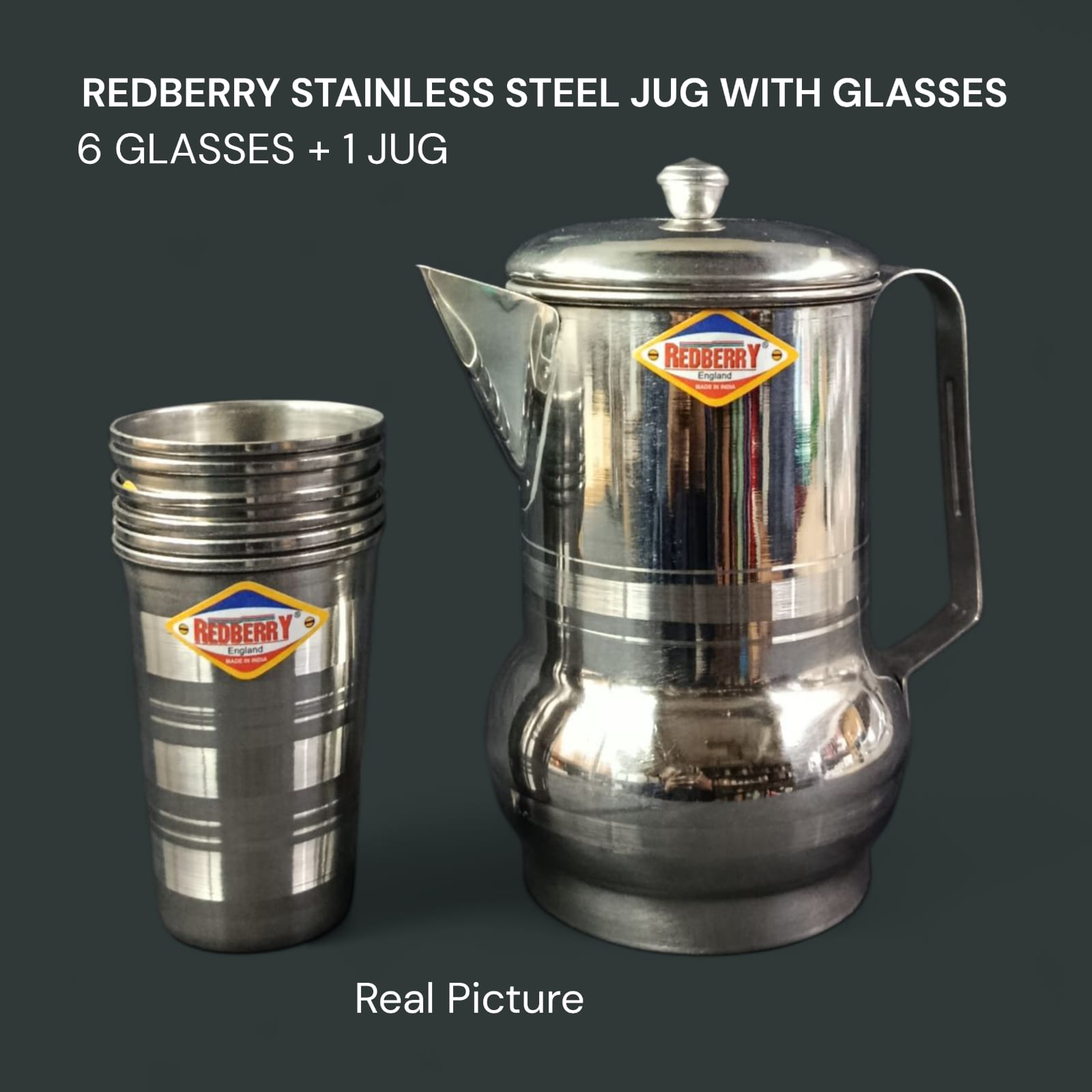 Redberry Stainless Steel Jug with Glasses Set

Serve your drinks in style with the elegant Redberry Stainless Steel Jug Set, perfect for both daily use and special occasions.

✅ Features:

✅Premium st