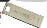 8GB Advance USB flash drive. 

It features a compact, metallic design. 

8GB, 

It typically uses a USB 2.0 interface and offers plug-and-play functionality for easy data transfer. 

The drive is comp