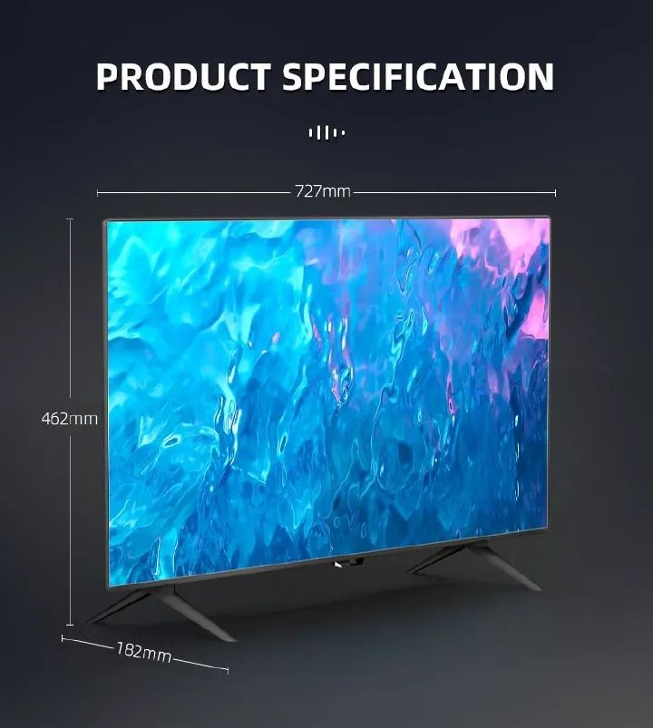 AILYONS LET3208W 32" FHD Frameless Digital LED TV Inbuilt Decoder DVB T2/S2 - USB-HDMI-VGA - Black