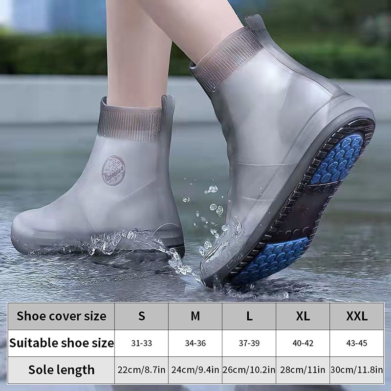 Waterproof Reusable Silicone Shoe Covers — Unisex Anti-Slip Rain Boot Protectors for Shoes, Durable Non-Slip Rain Pads for Outdoor & Rainy Day Use