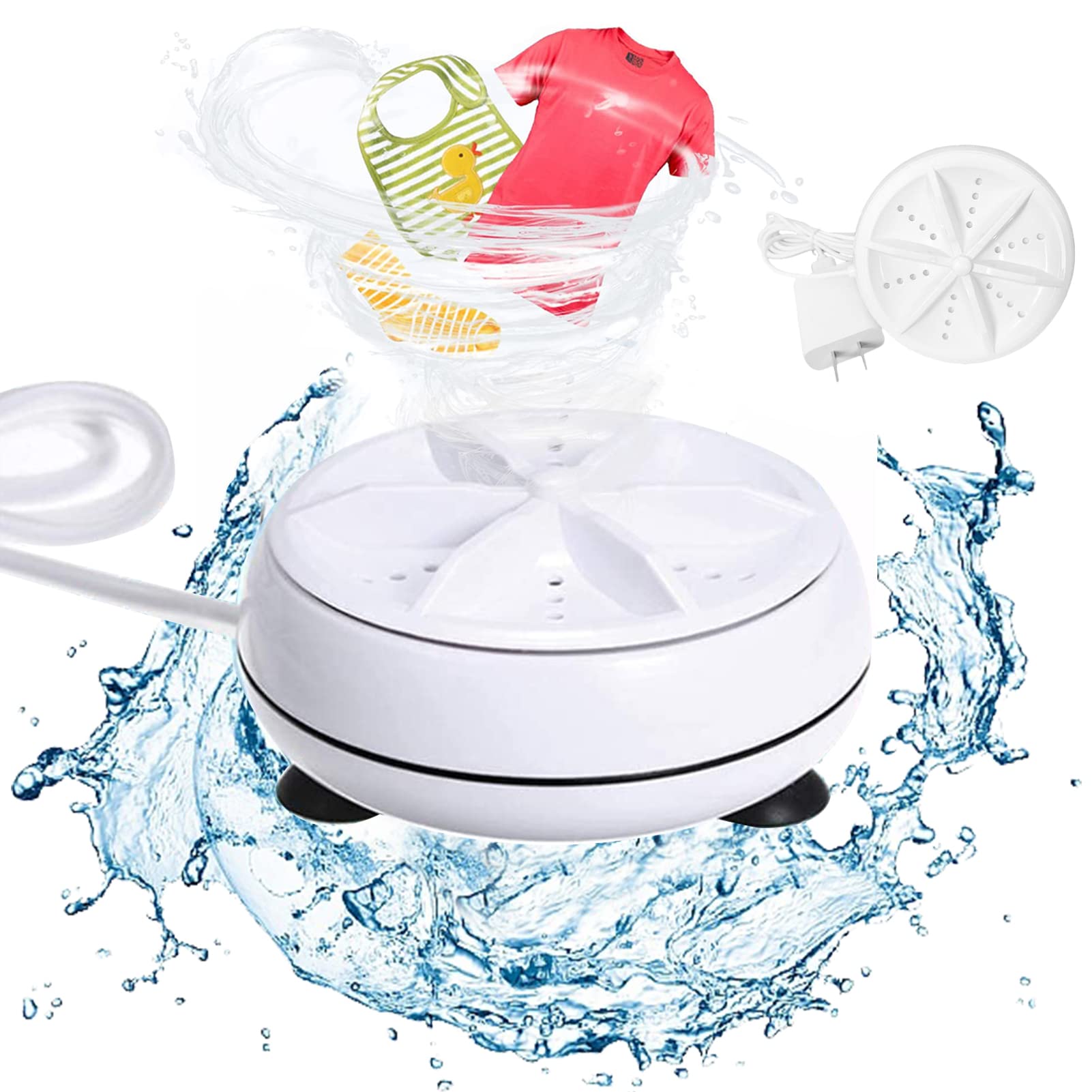 Turbine Multi-Purpose Ultrasonic Mini Washing Gadget – Portable USB-Powered Washer with Forward & Reverse Cleaning​