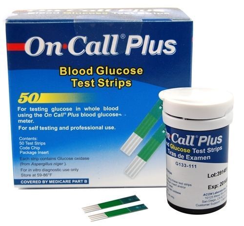 🩺 On Call Plus Blood Glucose Test Strips – 50 Count