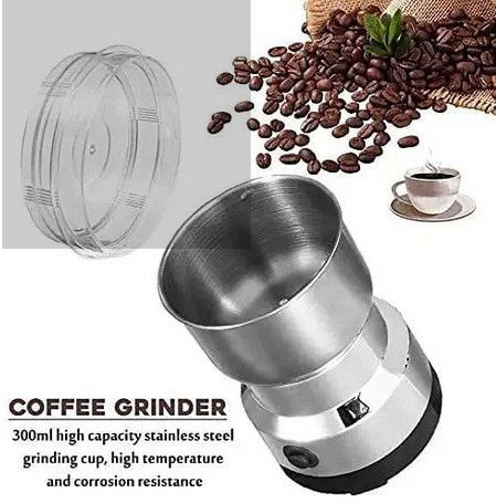 Nima Mini Electric Grinder – 150W Stainless Steel Blade, Compact Design for Grinding Coffee, Cardamom, Nuts, and Spices – Ideal for Home Kitchens