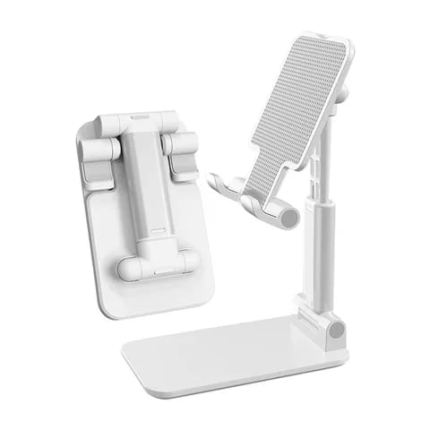 Double Pole Foldable Expandable Tablet/Phone Holder with Non-Slip Base, Alloy Rod Support, Hollow Folding Travel Design, and Reserved Bottom Charging Hole – Ideal for Smartphones and Tablets