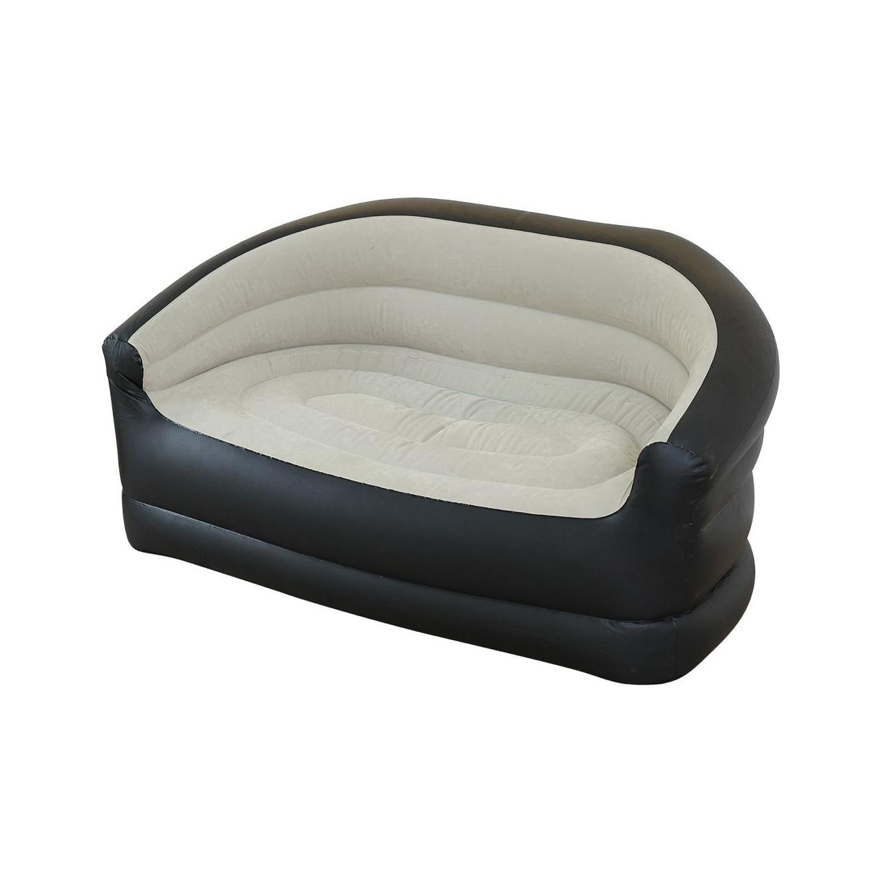 Inflatable 2-Seater Couch – Blow-Up Air Sofa with Flocked Surface, Lightweight & Durable for Home, Events, Camping, with Manual Pump Included