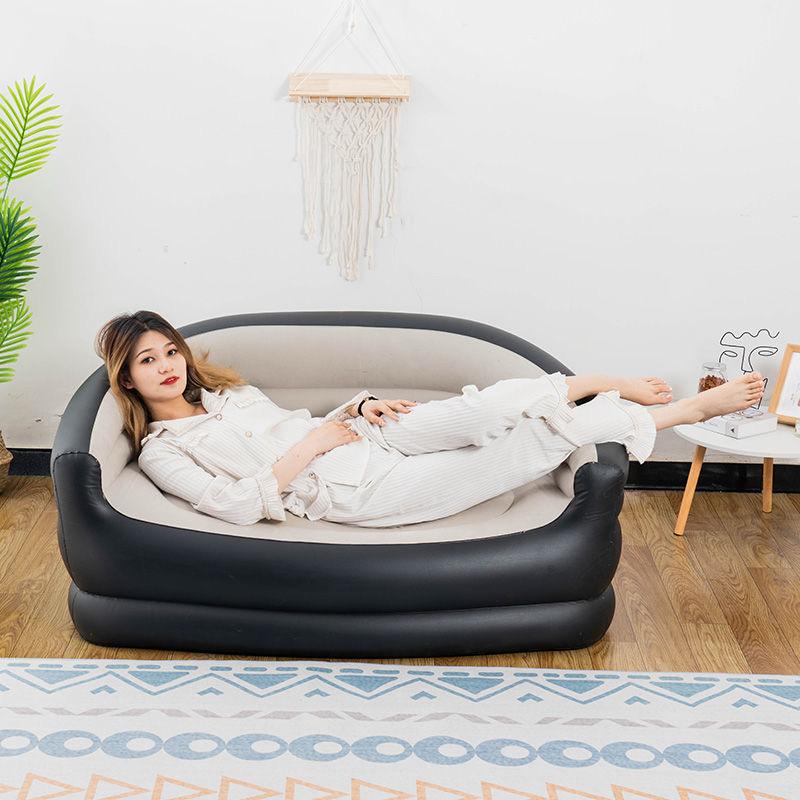 Inflatable 2-Seater Couch – Blow-Up Air Sofa with Flocked Surface, Lightweight & Durable for Home, Events, Camping, with Manual Pump Included