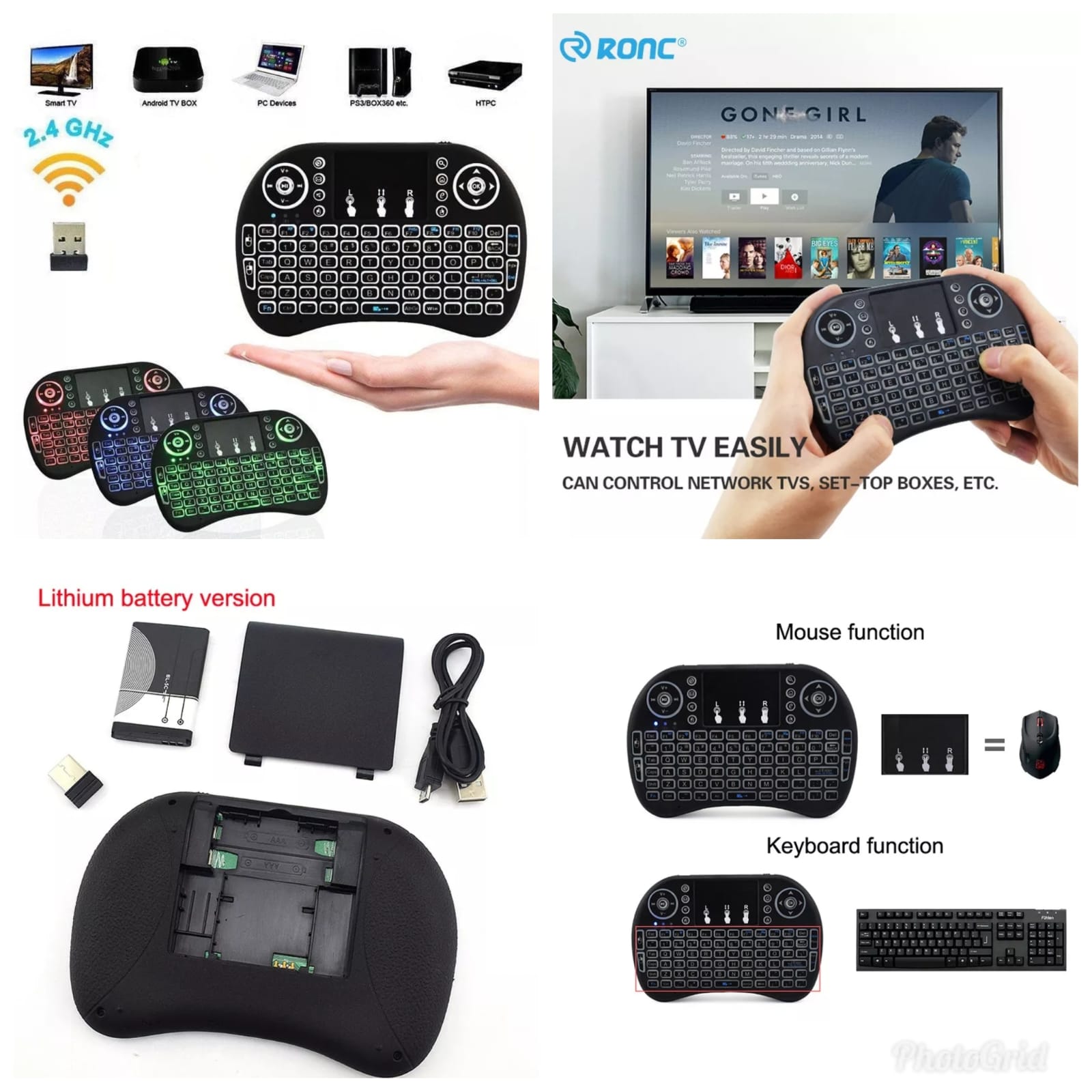 Wireless Bluetooth Keyboard with Touchpad & Backlight – Rechargeable Mini Keyboard for Smart TVs, Android Boxes, PS, TV Box, Laptops