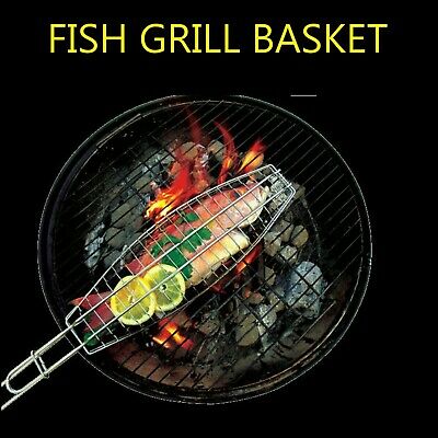 Top-Grade 70cm Fish Grill Basket – Heavy-Duty BBQ Grilling Rack for Camping, Outdoor Barbecue, and Fish Choma – Stainless Steel Food Holder