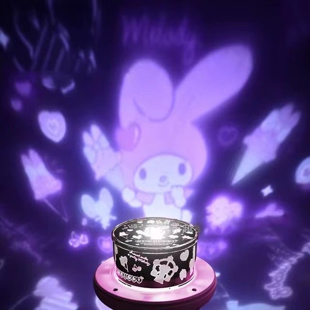 Mushroom Starry Sky Night Lamp with Kids Melodies – Cartoon Sanrio My Melody & Kuromi Design, Desktop Mood Light, Cute Christmas Gift for Kids & Girls