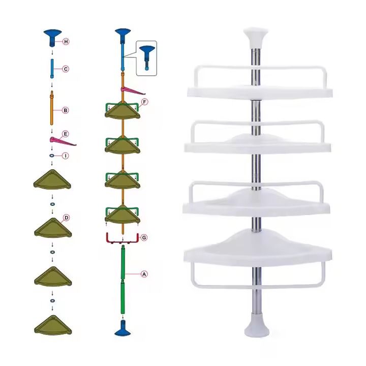 Bathroom Toilet Kitchen Storage Holder Shelf Rack Rack Bathroom Living Room Corner Storage Rack