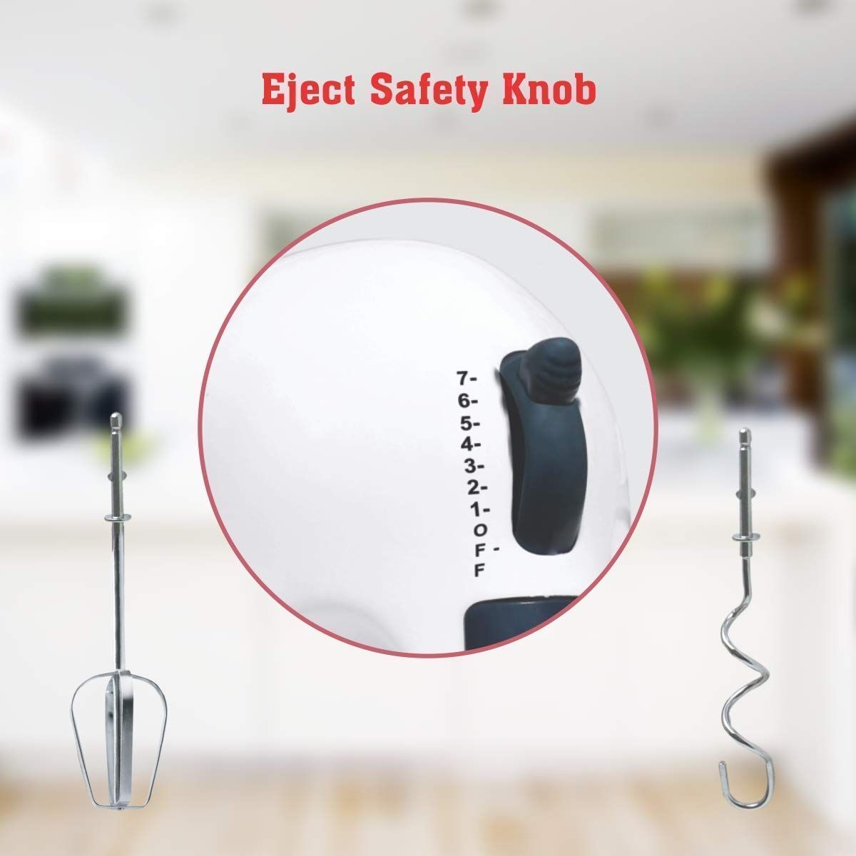 Electric 7 Speed Hand Mixer with 4 Pieces Stainless Blender, Bitter for Cake/Cream Mix, Food Blender, Beater for Kitchen