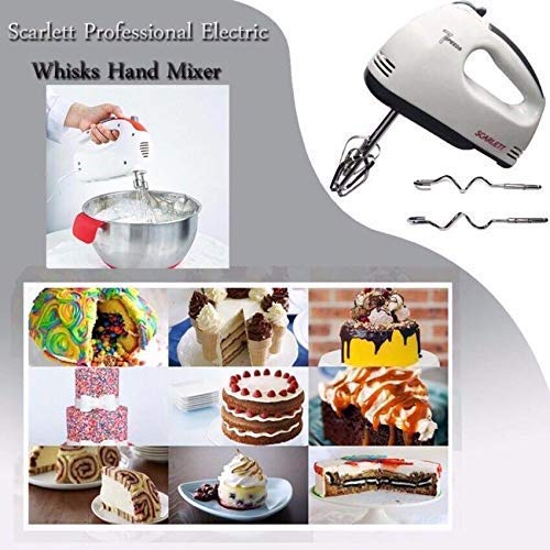 Electric 7 Speed Hand Mixer with 4 Pieces Stainless Blender, Bitter for Cake/Cream Mix, Food Blender, Beater for Kitchen