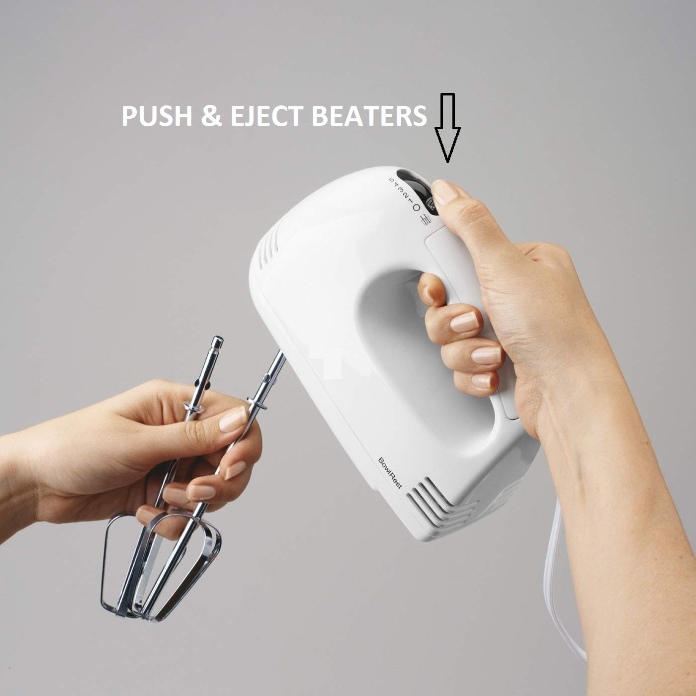 Electric 7 Speed Hand Mixer with 4 Pieces Stainless Blender, Bitter for Cake/Cream Mix, Food Blender, Beater for Kitchen