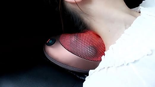 Neck Back Shoulder Heat Pillow Massager for Car Home Office Electronic Massage Pillow Deep Kneading Massager Relax Pain Pillow Cushion Electric Infrared Heating Massager