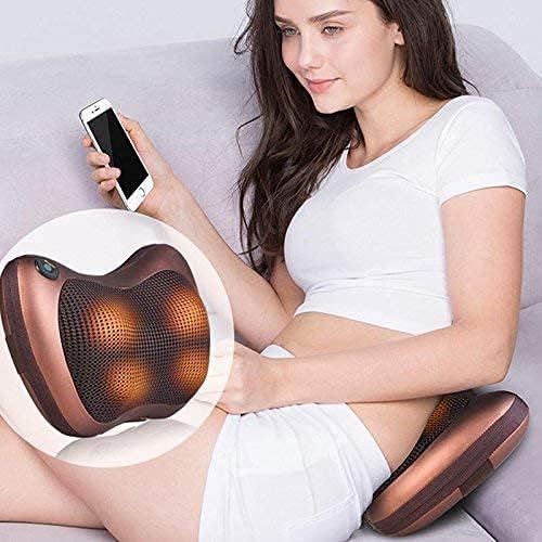 Neck Back Shoulder Heat Pillow Massager for Car Home Office Electronic Massage Pillow Deep Kneading Massager Relax Pain Pillow Cushion Electric Infrared Heating Massager