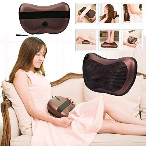 Neck Back Shoulder Heat Pillow Massager for Car Home Office Electronic Massage Pillow Deep Kneading Massager Relax Pain Pillow Cushion Electric Infrared Heating Massager