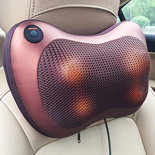 Neck Back Shoulder Heat Pillow Massager for Car Home Office Electronic Massage Pillow Deep Kneading Massager Relax Pain Pillow Cushion Electric Infrared Heating Massager