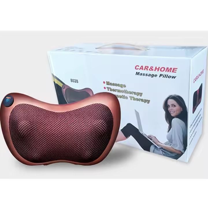 Neck Back Shoulder Heat Pillow Massager for Car Home Office Electronic Massage Pillow Deep Kneading Massager Relax Pain Pillow Cushion Electric Infrared Heating Massager