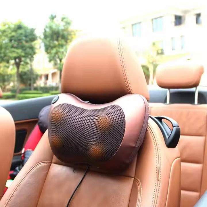 Neck Back Shoulder Heat Pillow Massager for Car Home Office Electronic Massage Pillow Deep Kneading Massager Relax Pain Pillow Cushion Electric Infrared Heating Massager