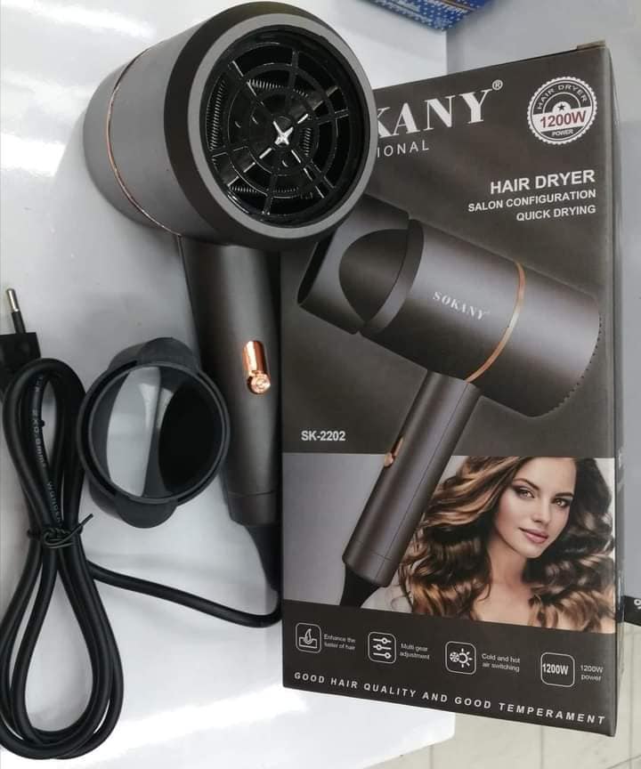Portable Ionic SOKAYA Hair Dryer, Foldable Handle Hair Dryer,1200W Blow Dryer with Diffuser/Concentrator/Comb Nozzle,Intelligent Temperature Control,Low Noise for Home/Salon/Travel