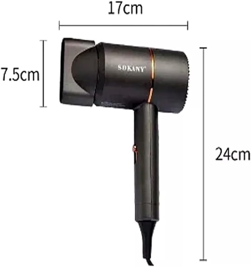 Portable Ionic SOKAYA Hair Dryer, Foldable Handle Hair Dryer,1200W Blow Dryer with Diffuser/Concentrator/Comb Nozzle,Intelligent Temperature Control,Low Noise for Home/Salon/Travel