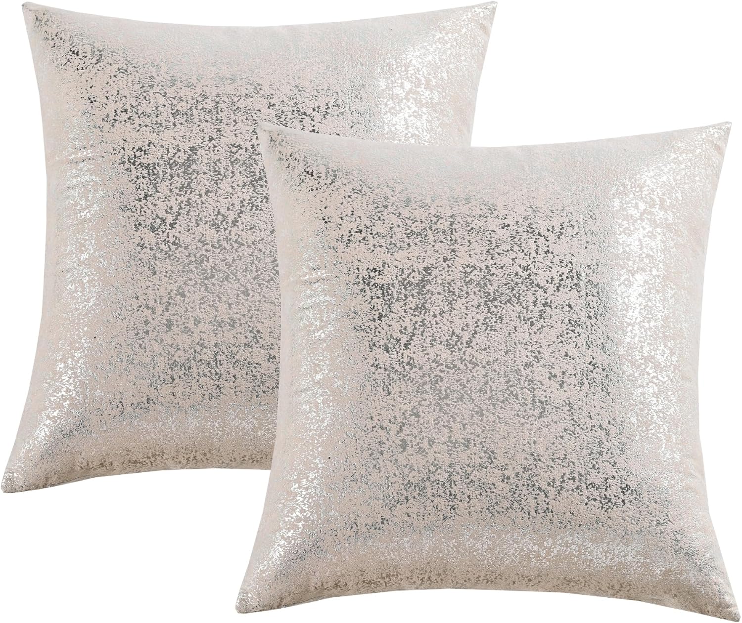 5 COMBO of Sparkling Decorative Pillow Covers Set of 5,Sliver Glitter Throw Pillows Cover 145x45 cm for Living Room Bed Sofa Couch, Morden Home Luxury Decor(45x45,Sliver Champagne)