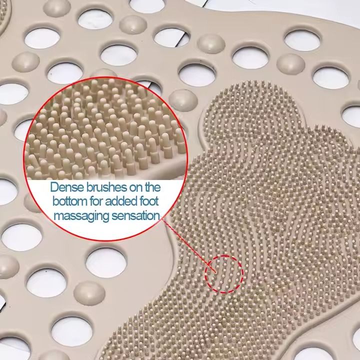 Cloud Shower Stall Mat with Suction Cups and Drain Holes,Non Slip Shower Mat, Nonslip Bath Mat for Bathroom, Bath Tub Mat Bathroom with Footprint Shape,Non Slip Shower Mats With massage.(Pink,36x70cm/