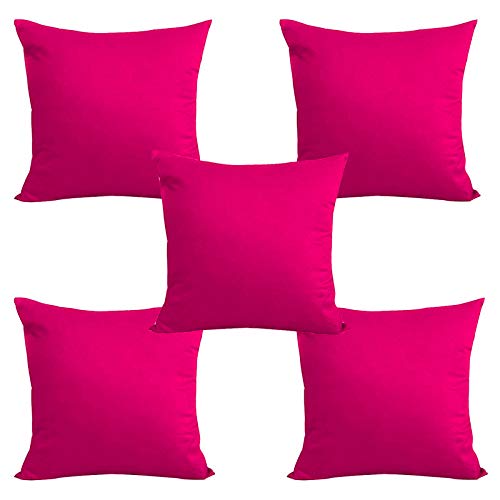 5 combo Throw Velvet Microfiber Soft Cushion, Pillow for Sofa Living Room and Bedroom, 45 *45 cm , Red, 5 Pieces