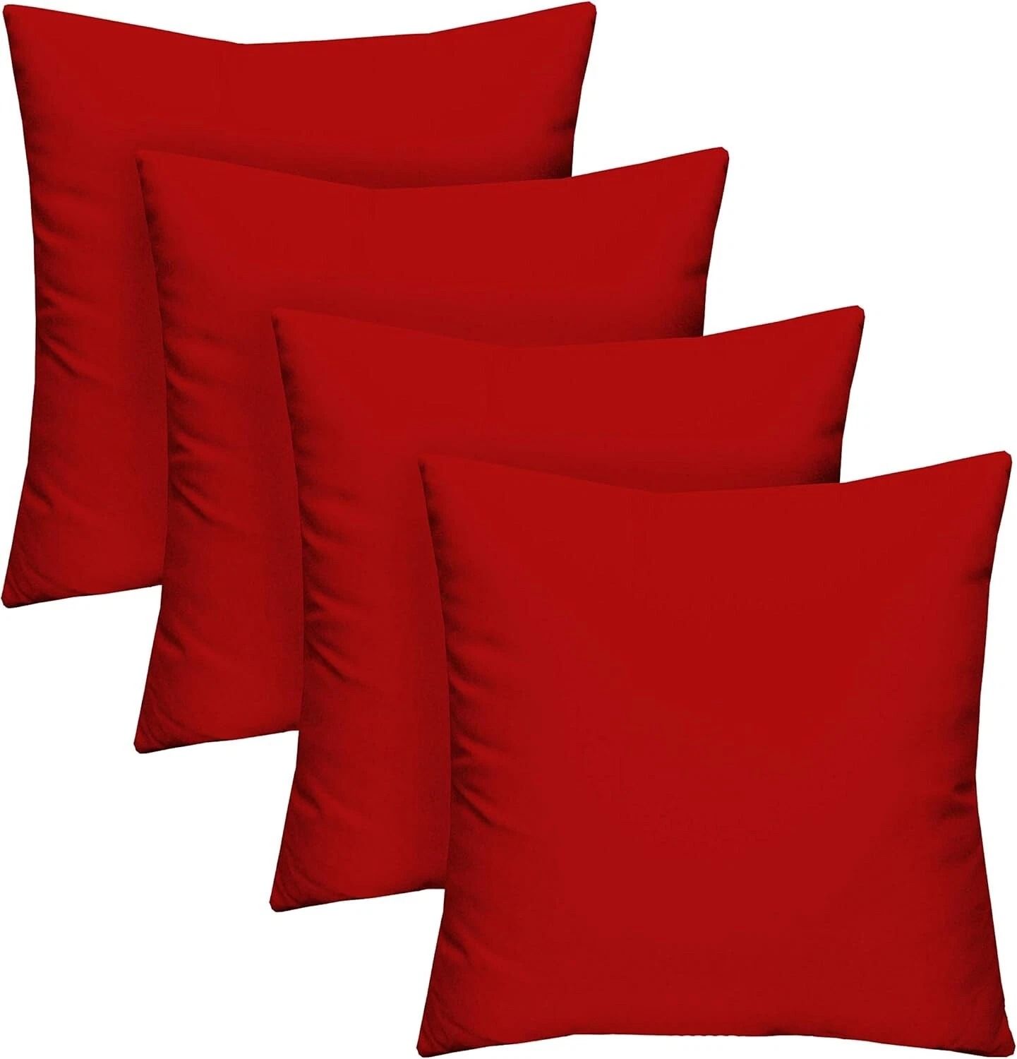 5 combo Throw Velvet Microfiber Soft Cushion, Pillow for Sofa Living Room and Bedroom, 45 *45 cm , Red, 5 Pieces