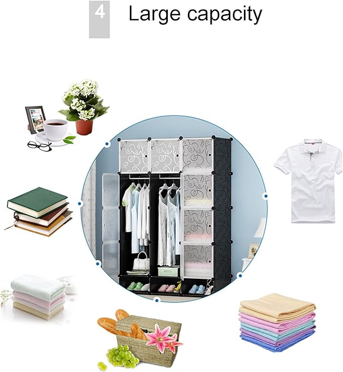 Locker Wardrobe Strong and Sturdy Dust Storage Box Wardrobe Assembly Odorless Plastic Storage Box Imitation Wooden Locker Used for Bedroom Rental Room Dorm Room