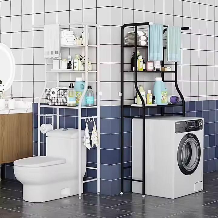 3 Tier Bathroom Washing Machine Storage Rack Space Saving Organizer for Laundry Detergent, Fabric Softener and Accessories