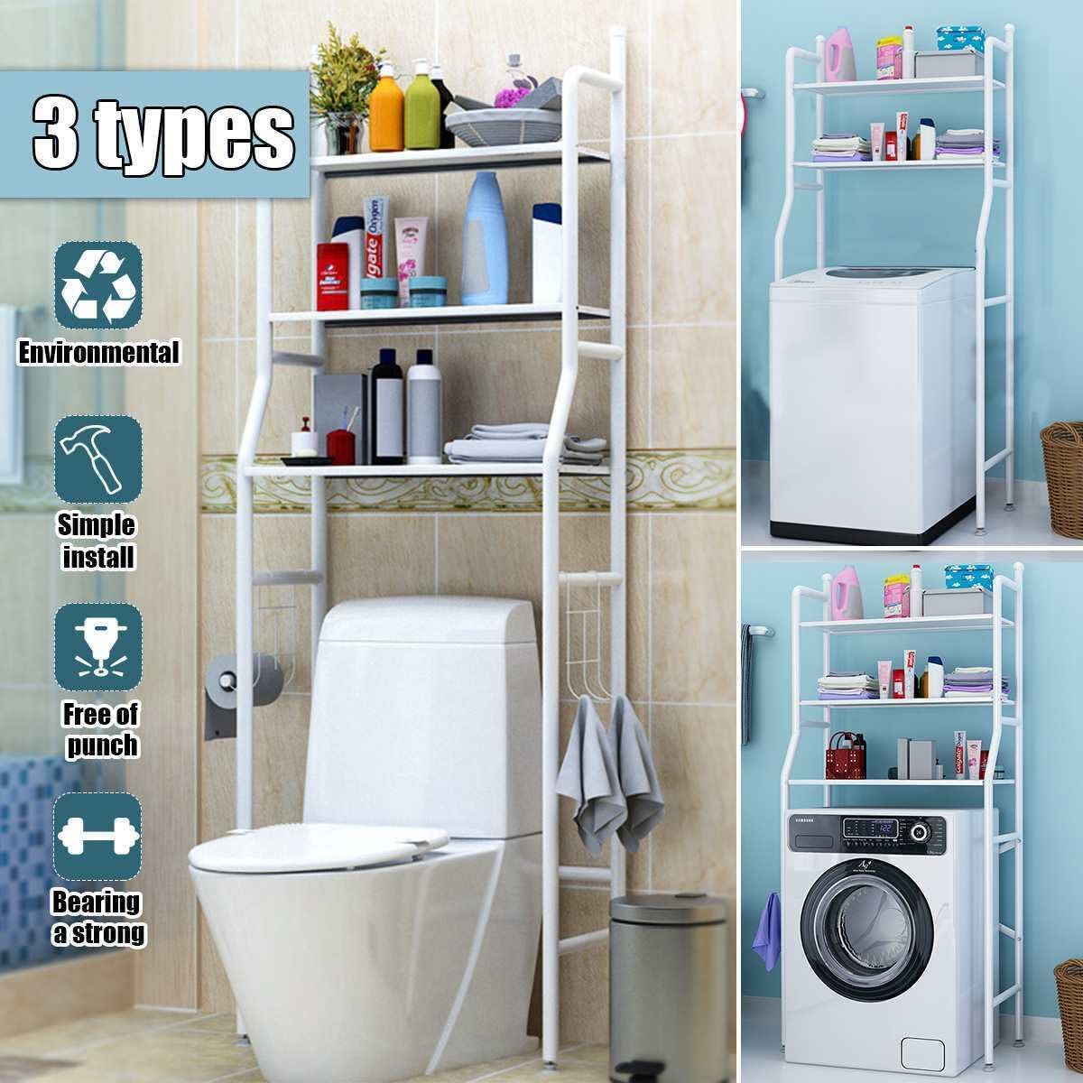 3 Tier Bathroom Washing Machine Storage Rack Space Saving Organizer for Laundry Detergent, Fabric Softener and Accessories