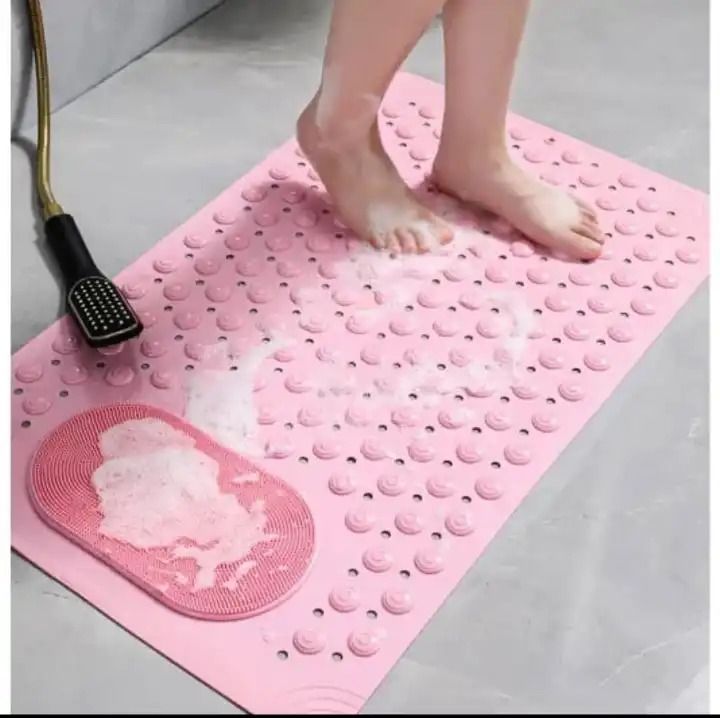 Strong Non-slip 40 by 60 cm PVC Shower Mat Feet Massage Bubble Design Washable Durable Bathroom PVC Mat