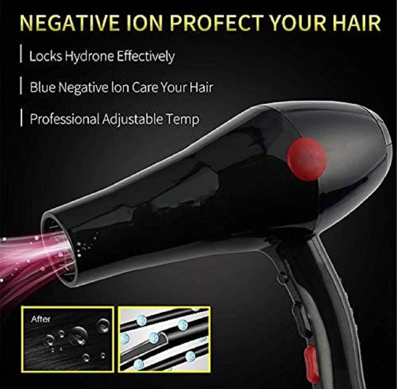 Electromate 2200w hair dryer blow-dry Hair Dryer High Speed Ionic High Power Silent Cold and Hot Hair Blower Support OEM