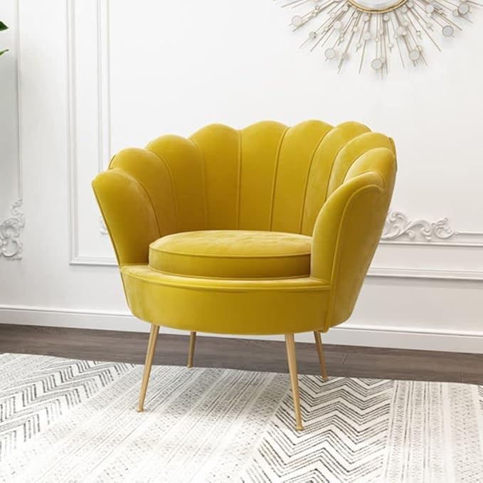 1 PC Modern Arm Chair Single Sofa, Soft Living Room Chair Barrel Chair Faux Leather Sewn Pillow Back Accent Chair for Bedroom,Removable Cushion, 29×29×31 inch,