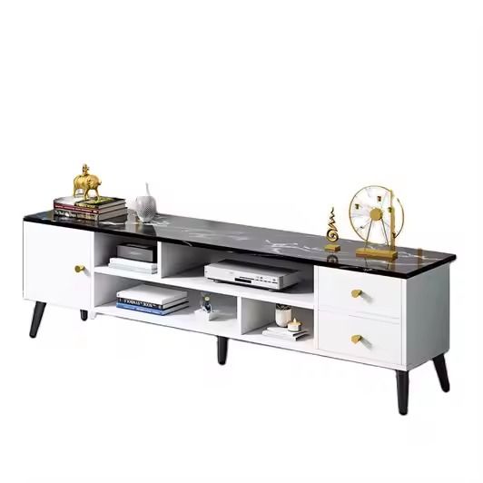 1 PC Marble Modern Mdf Tv Stand Wooden Tv Cabinet Designs White Tv Stand Living Room Furniture