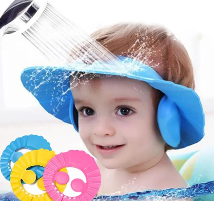 Baby Shower Soft Cap Children Ear Protection Shampoo Caps Wash Hat For Kids Adjustable Protect Head Cover Bathing Accessories