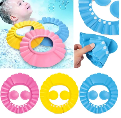 Baby Shower Soft Cap Children Ear Protection Shampoo Caps Wash Hat For Kids Adjustable Protect Head Cover Bathing Accessories