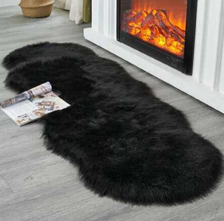 Fluffy faux fur dashboard/bedside Chiwawa Mat Fish design-Fluffy Coarse Wool Carpet, Suitable for Bedroom Floor, Sofa Cushion, Living Room Bedside Carpet