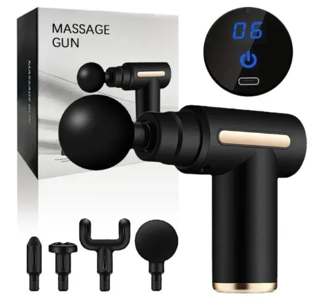 Mini Massage Gun, Percussion Deep Tissues Muscle Massager Gun with 6 Speeds, Type-C Charging, 35DB Ultra Quiet, Portable Electric Handheld Body Massager for Back Neck Pain