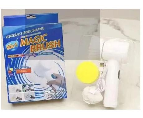 USB Rechargable magic brush with 3 option (brush, sponge & polisher) plus adhesive storage hook