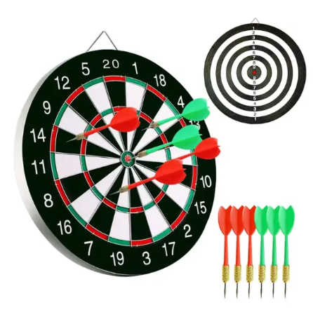 DART black friday offer Dart Board Game Set - 15'' Double Sided Usable Dartboard with FREE 6 Steel Tip Darts, Excellent Indoor & Outdoor Party Game