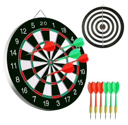 DART black friday offer Dart Board Game Set - 15'' Double Sided Usable Dartboard with FREE 6 Steel Tip Darts, Excellent Indoor & Outdoor Party Game