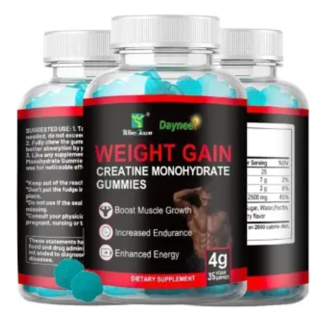 WEIGHT GAIN GUMMIES With Creatine Monohydrate Dietary Supplement Gummies For Boosting Muscle Growth, Increased Endurance and Enhanced Energy.